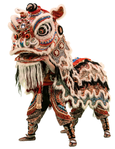 Un traje tradicional de Danza del Leon Chino ,utilizado para celebrar el Año Nuevo Chino